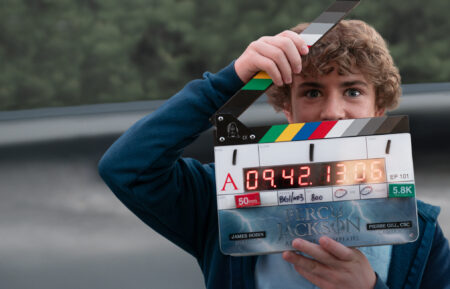 Walker Scobell on set of 'Percy Jackson and the Olympians' Season 1