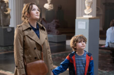 Virginia Kull as Sally Jackson, Azriel Dalman as Young Percy in 'Percy Jackson and the Olympians' Season 1 Episode 1