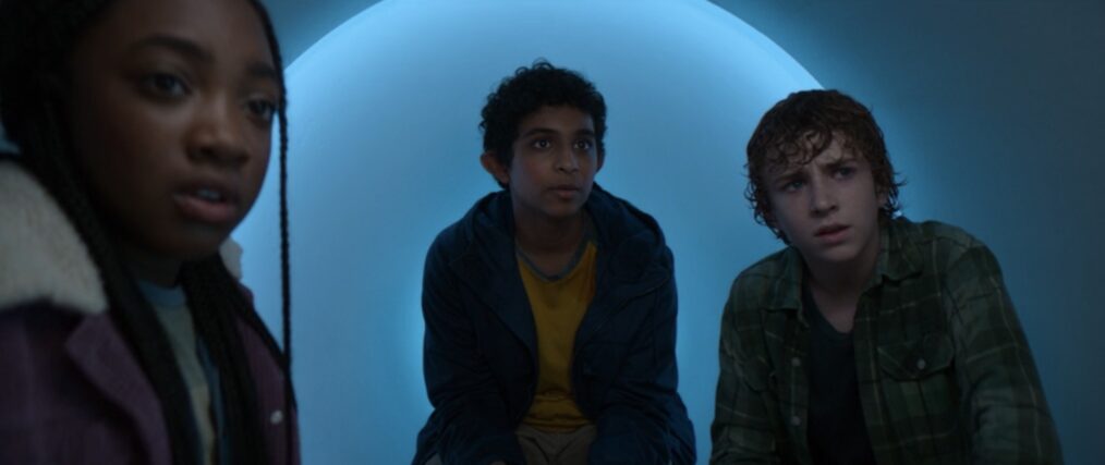 Leah Sava Jeffries, Aryan Simhadri, and Walker Scobell in 'Percy Jackson and the Olympians' Season 1 Episode 4