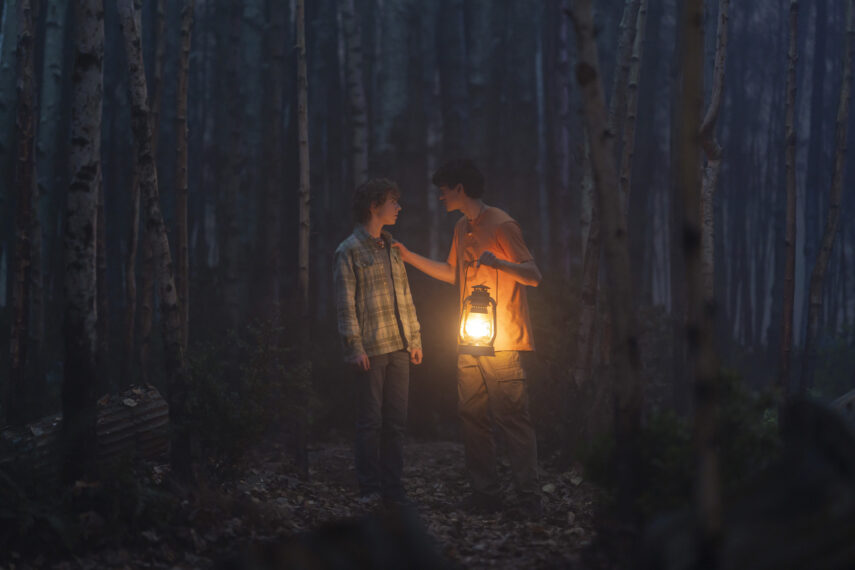 Charlie Bushnell as Luke, Walker Scobell as Percy in the 'Percy Jackson and the Olympians' Season 1 finale