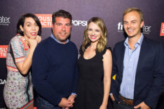 Actress Laura Grey, Popsugar CEO Brian Sugar, actress Morgan Grace Jarrett and actor Russ Armstrong attend the 'Seriously Distracted' launch party at 1OAK on October 20, 2014