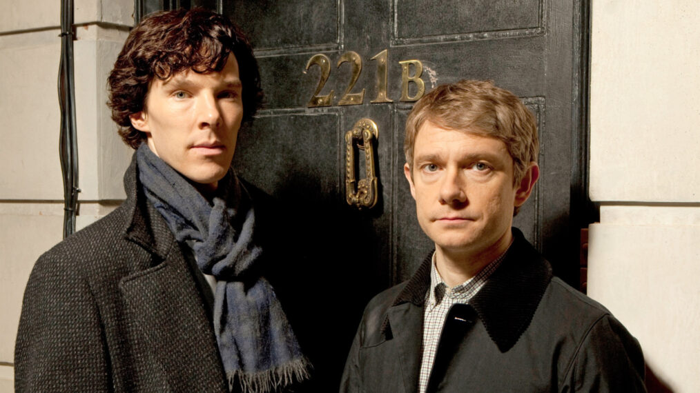 Benedict Cumberbatch as Sherlock Holmes and Martin Freeman as John Watson in 'Sherlock'