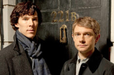 Benedict Cumberbatch as Sherlock Holmes and Martin Freeman as John Watson in 'Sherlock'