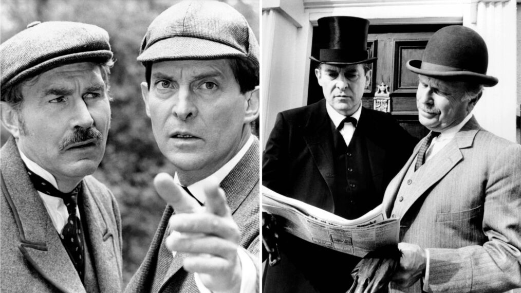 David Burke as John Watson and Jeremy Brent as Sherlock Holmes in 'The Adventures of Sherlock Holmes,' Jeremy Brent as Sherlock Holmes and Edward Hardwicke as John Watson in 'The Casebook of Sherlock Holmes'