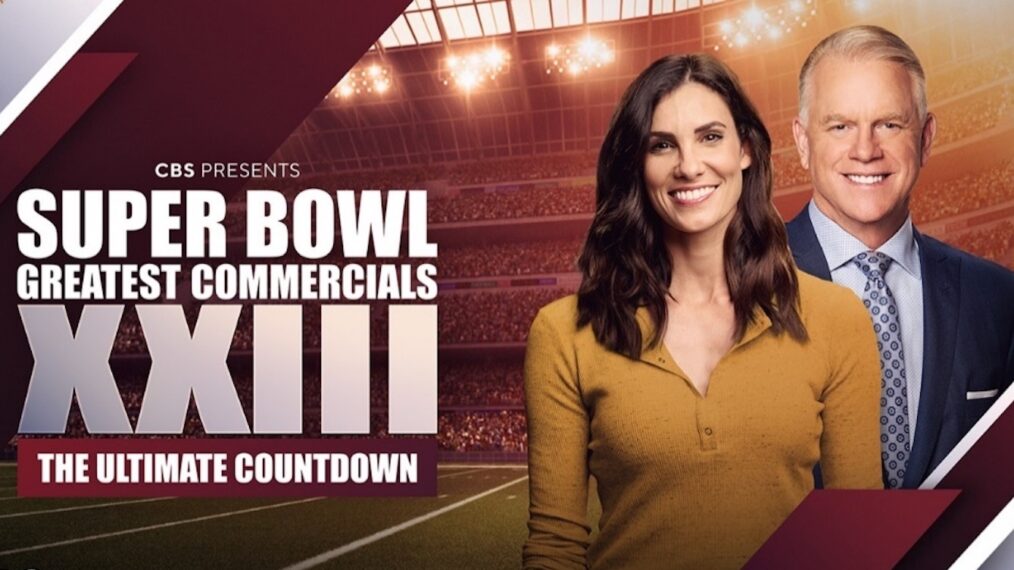 Daniela Ruah and Boomer Esiason in 'Super Bowl Greatest Commercials XXIII: The Ultimate Countdown' art