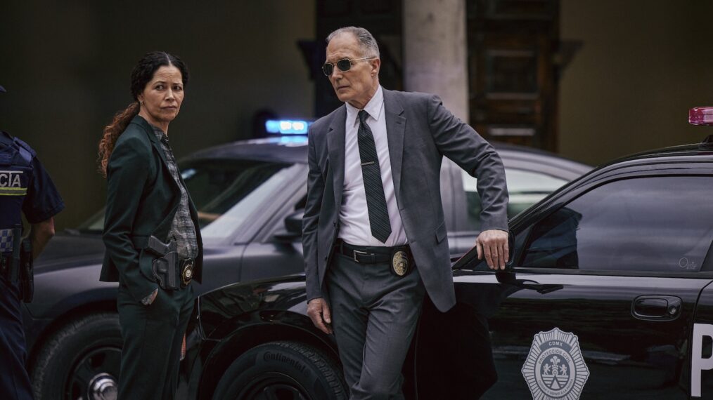 Angela Alvarado as Captain Olvera and Patrick St. Esprit as Commander Robert Hicks — 'S.W.A.T.' Season 7 Premiere