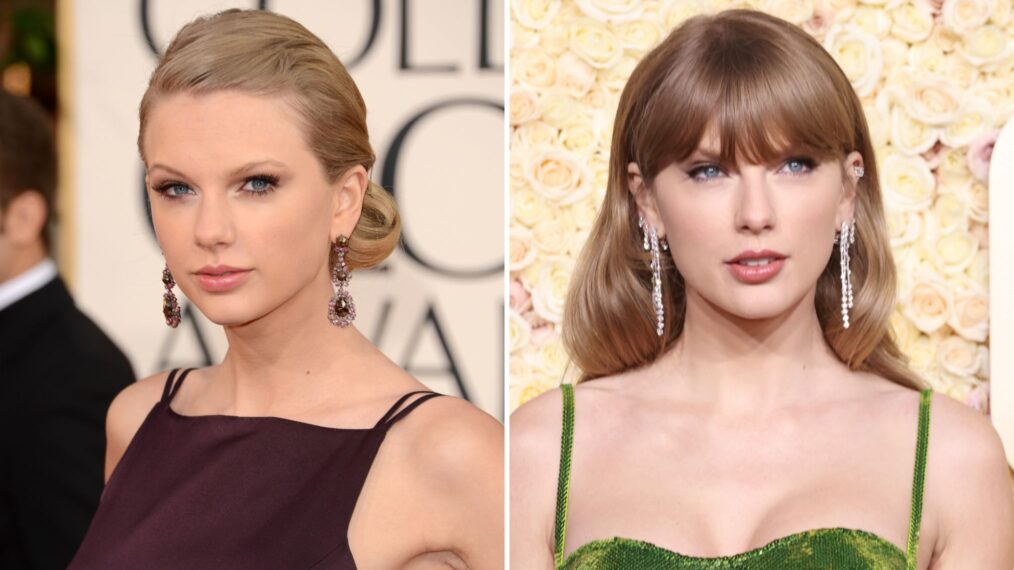 Taylor Swift at the Golden Globe Awards then and now