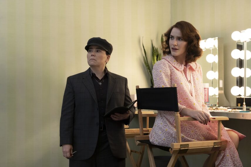 Alex Borstein and Rachel Brosnahan in 'The Marvelous Mrs. Maisel'