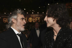 Joaquin Phoenix and Timothee Chalamet at the 81st Annual Golden Globe Awards