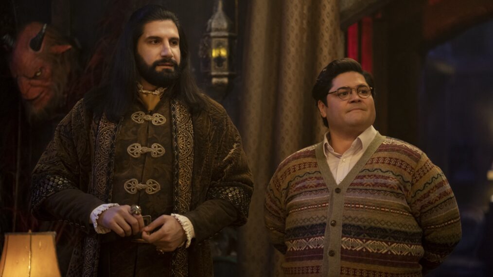 Kayvan Novak as Nandor and Harvey Guillén as Guillermo in 'What We Do in the Shadows' Season 5 Episode 10