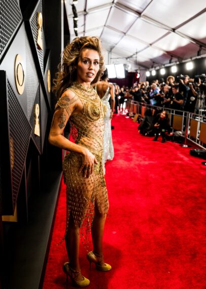 LOS ANGELES, CALIFORNIA - FEBRUARY 04: Miley Cyrus attends the 66th GRAMMY Awards on February 04, 2024 in Los Angeles, California. (Photo by John Shearer/Getty Images for The Recording Academy)