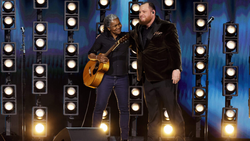 Tracy Chapman and Luke Combs perform onstage during the 66th Grammy Awards