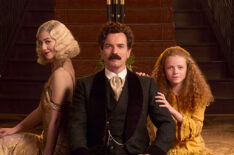 Mary Elizabeth Winstead as Anna, Ewan McGregor as Count Rostov and Alexa Goodall as Nina in A Gentleman in Moscow