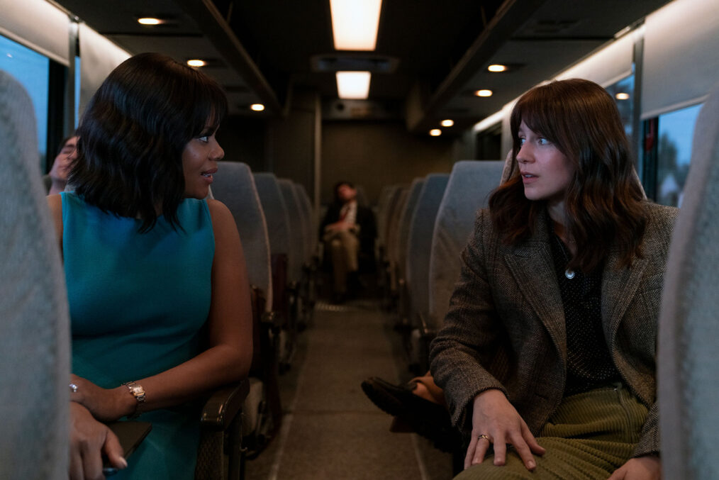 Christina Elmore and Melissa Benoist in The Girls on The Bus