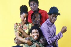 Bern Nadette Stanis, Esther Rolle, John Amos, Ralph Carter, and Jimmie Walker in Good Times, 1974.