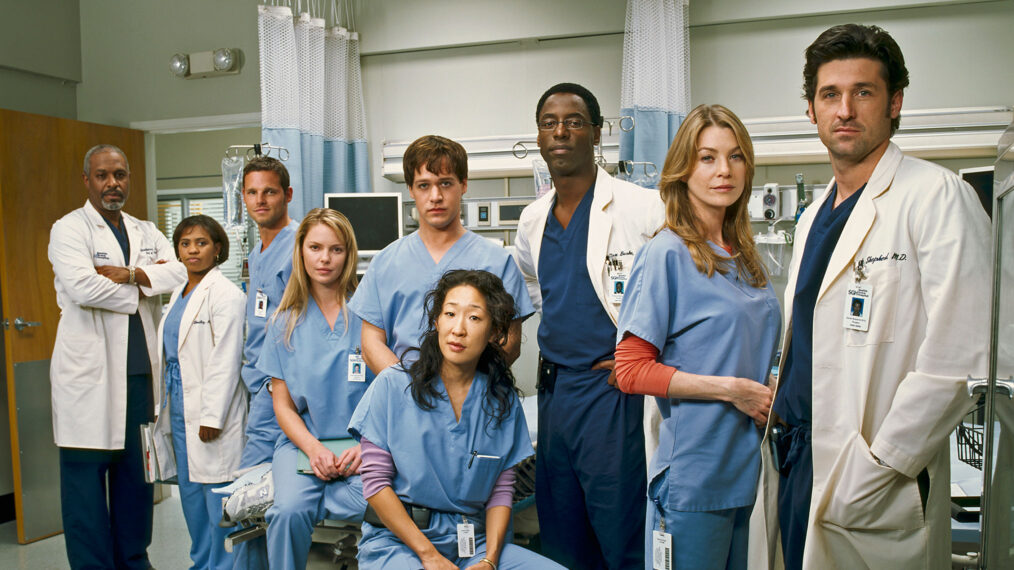 Ellen Pompeo, Patrick Dempsey in a cast show of Grey's Anatomy