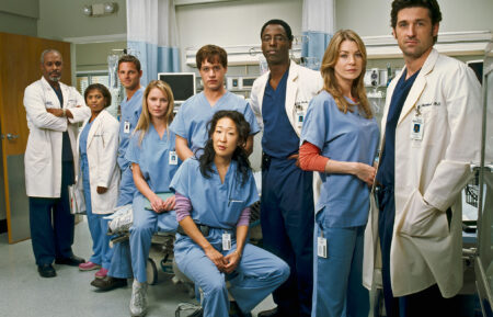 Ellen Pompeo, Patrick Dempsey in a cast show of Grey's Anatomy