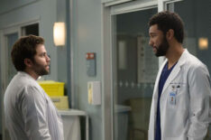 Jake Borelli and Anthony Hill as Jake Schmitt and Dr. Winstin Ndugu in Grey’s Anatomy - 'We’ve Only Just Begun'