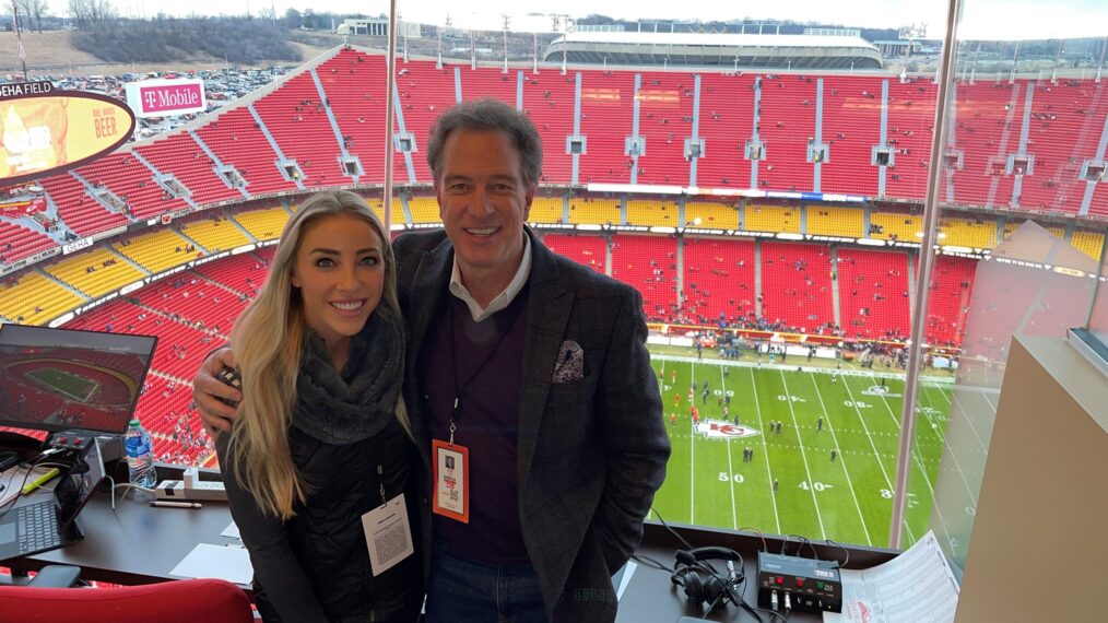 Olivia Harlan Dekker with her father Kevin Harlan