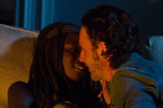 Danai Gurira as Michonne and Andrew Lincoln as Rick Grimes in The Walking Dead