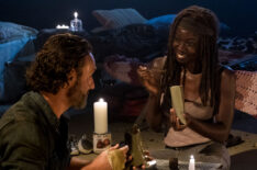 Andrew Lincoln as Rick Grimes, Danai Gurira as Michonne - The Walking Dead