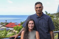 Tristyn and Kamohai Kalama on the new deck of the 'Bee House,' as seen on Renovation Aloha, Season 1