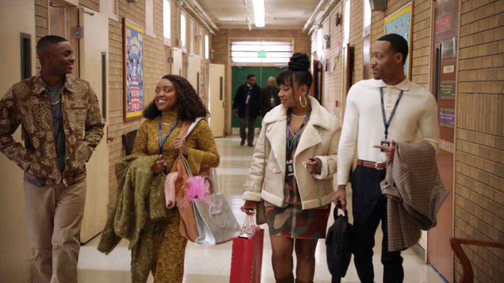 Vince Staples, Quinta Brunson, Nate' Jones, and Tyler James Williams in 'Abbott Elementary'