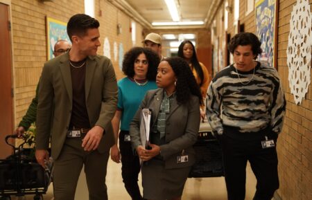 Josh Segarr, Kimia Behpoornia, Quinta Brunson, and Benjamin Norris in 'Abbott Elementary' Season 3 Premiere