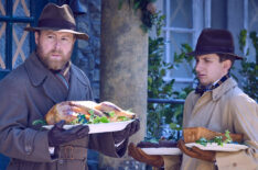 Samuel West as Siegfried Farnon and James Anthony-Rose as Richard Carmody in All Creatures Great and Small - Season 4 finale