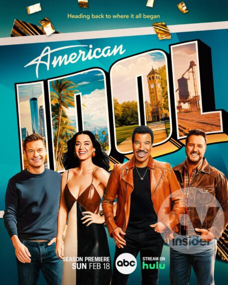 Ryan Seacrest, Katy Perry, Lionel Richie und Luke Bryan für die 22. Staffel von „American Idol“.