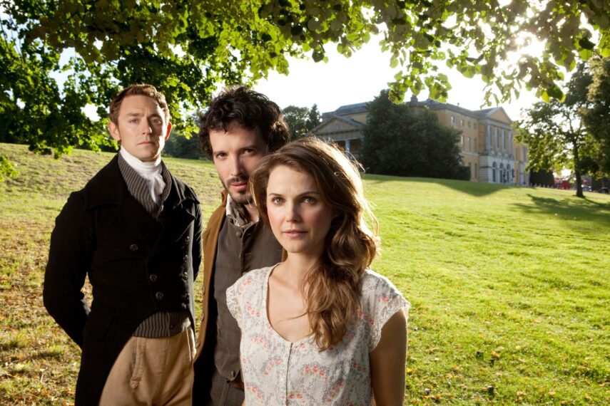 JJ Feild, Bret McKenzie, and Keri Russell in 'Austenland'