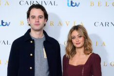 Jack Bardoe and Ella Purnell attend a Belgravia photocall in London