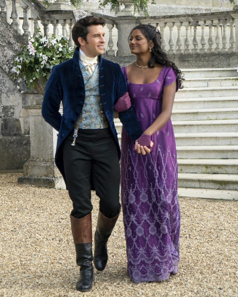 Jonathan Bailey and Simone Ashley in 'Bridgerton' Season 2