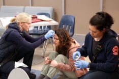 Kara Killmer as Sylvie Brett, Isabel Lee Roden as Female Patient, Hanako Greensmith as Violet Mikami — 'Chicago Fire' Season 12 Episode 5