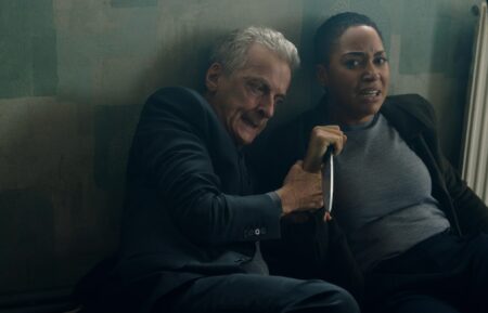 Peter Capaldi as Daniel Hegarty and Cush Jumbo as June Lenker — 'Criminal Record' finale