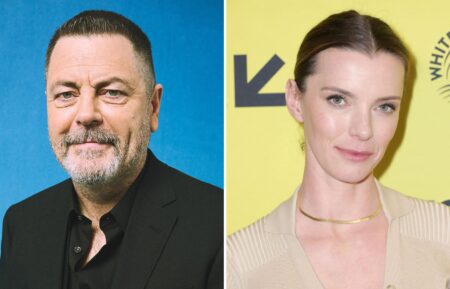 Nick Offerman and Betty Gilpin for 'Death by Lightning'