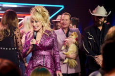 Dolly Parton, Carson Kressley, and Chris Janson in 'Dolly Parton's Pet Gala'