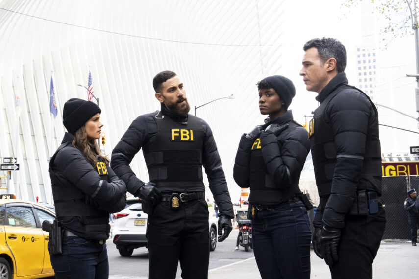 Missy Peregrym as Special Agent Maggie Bell, Zeeko Zaki as Special Agent Omar Adom ‘OA’ Zidan, Katherine Renee Kane as Special Agent Tiffany Wallace, and John Boyd as Special Agent Stuart Scola — 'FBI' Season 6 Premiere