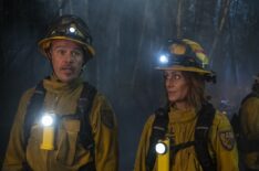 Kevin Alejandro as Manny Perez and Diane Farr as Sharon Leone — 'Fire Country' Season 2 Episode 2