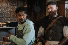 Utkarsh Ambudkar as Jay and Devan Chandler Long as Thorfinn in 'Ghosts' Season 3 Episode 2