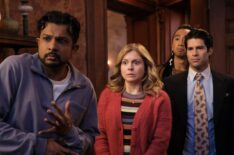 Utkarsh Ambudkar, Rose McIver, and Asher Grodman in 'Ghosts' Season 3