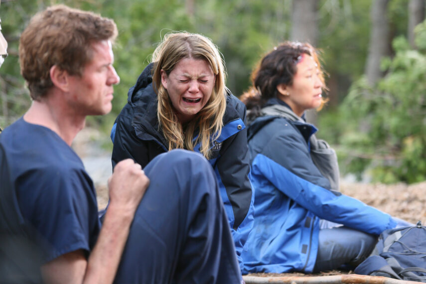 Eric Dane, Ellen Pompeo, Sandra Oh in 'Grey's Anatomy' Season 8 Episode 24, 'Flight'