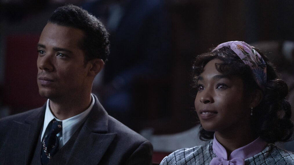 Jacob Anderson as Louis De Point Du Lac and Delainey Hayles as Claudia in 'Interview with the Vampire' Season 2