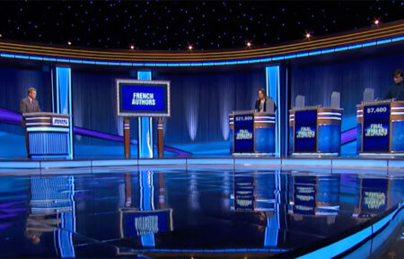 Ken Jennings, Emily Sands, and Matthew Marcus on 'Jeopardy!'