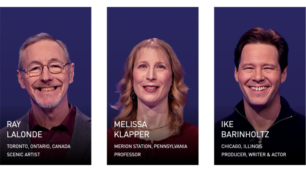 'Jeopardy!' Tournament of Champions players Ray LaLonde, Melissa Klapper & Ike Barinholtz