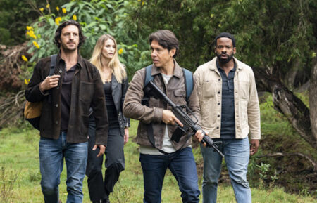 Eoin Macken as Gavin, Emily Wiseman as Helena, Jon Seda as Dr. Sam, Chiké Okonkwo as Ty — 'La Brea' Season 3 Episode 5