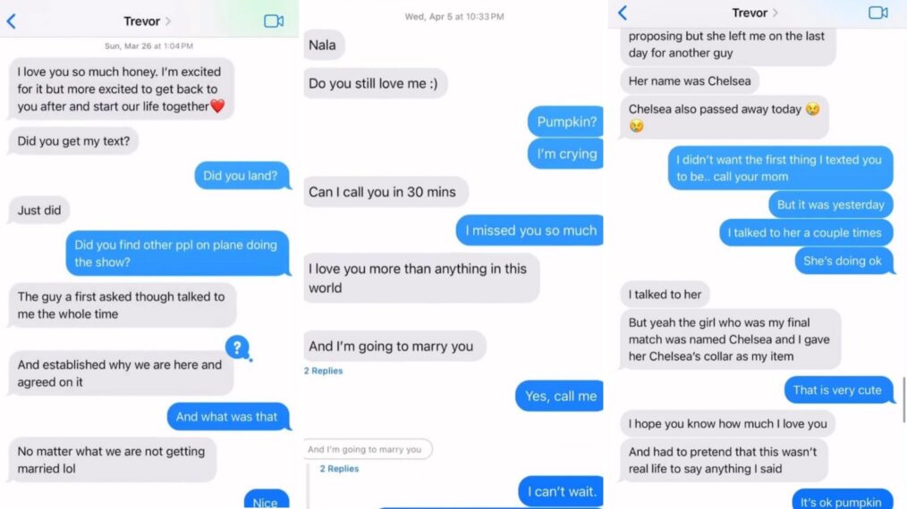 'Love Is Blind' Season 6 Trevor Sova alleged texts to girlfriend