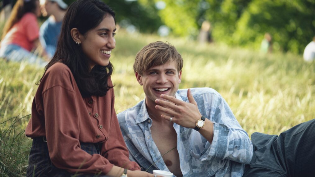 Ambika Mod and Leo Woodall in 'One Day' on Netflix