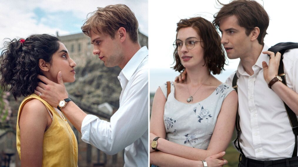 Ambika Mod and Leo Woodall in Netflix's 'One Day,' and Anne Hathaway and Jim Sturgess in the 2011 film 'One Day'