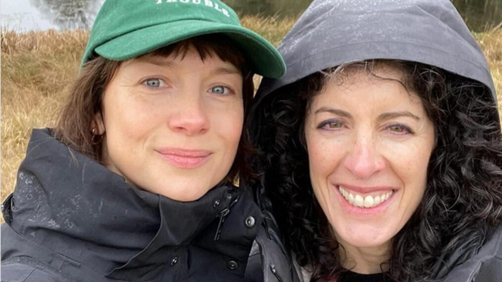 Caitriona Balfe and Maril Davis behind the scenes of 'Outlander' Season 8